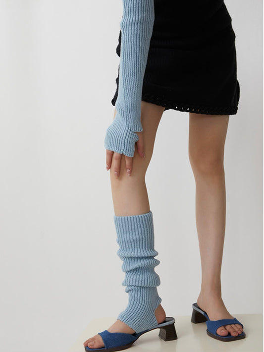 Baby Blue Knitted Leg Warmer/ Sleeve Cover