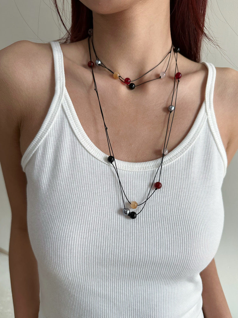 Colorful Beaded Stackable Long Necklace