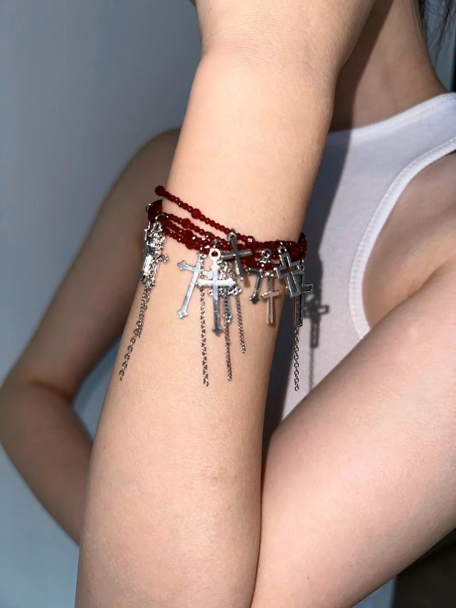 Cross Tassel Multi-layer Bracelet