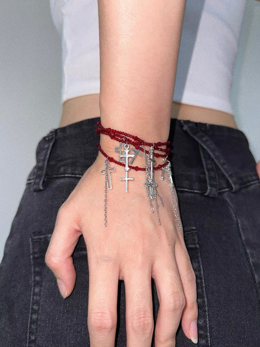 Cross Tassel Multi-layer Bracelet