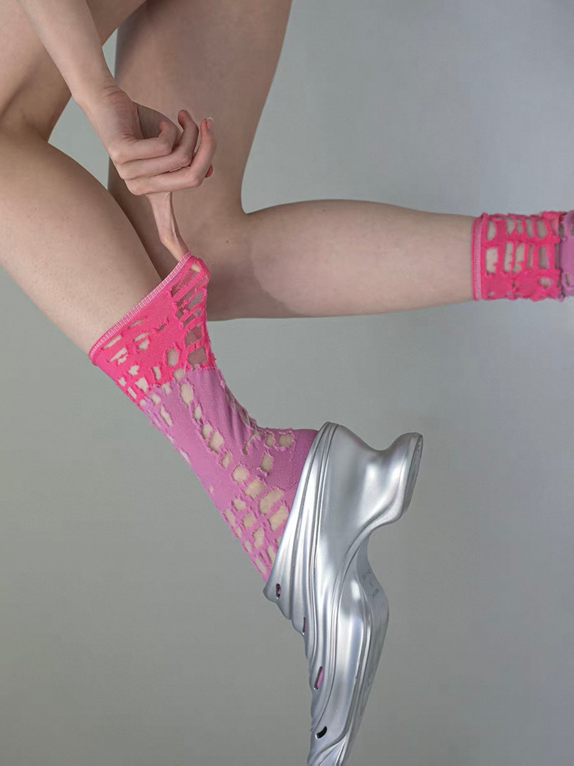 Cutout Color-blocking Dopamine Sock