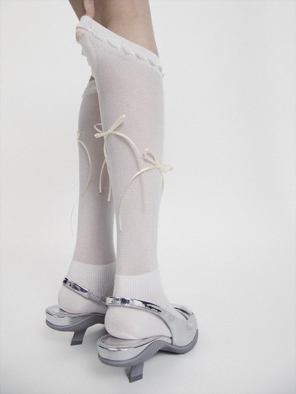 Delicate Thin-strap-bowed Long Stocking