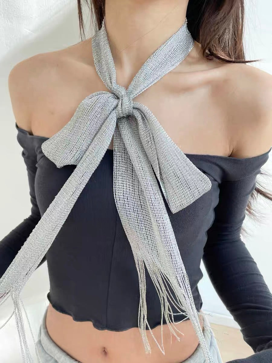 Fringe Ribbon Scarf