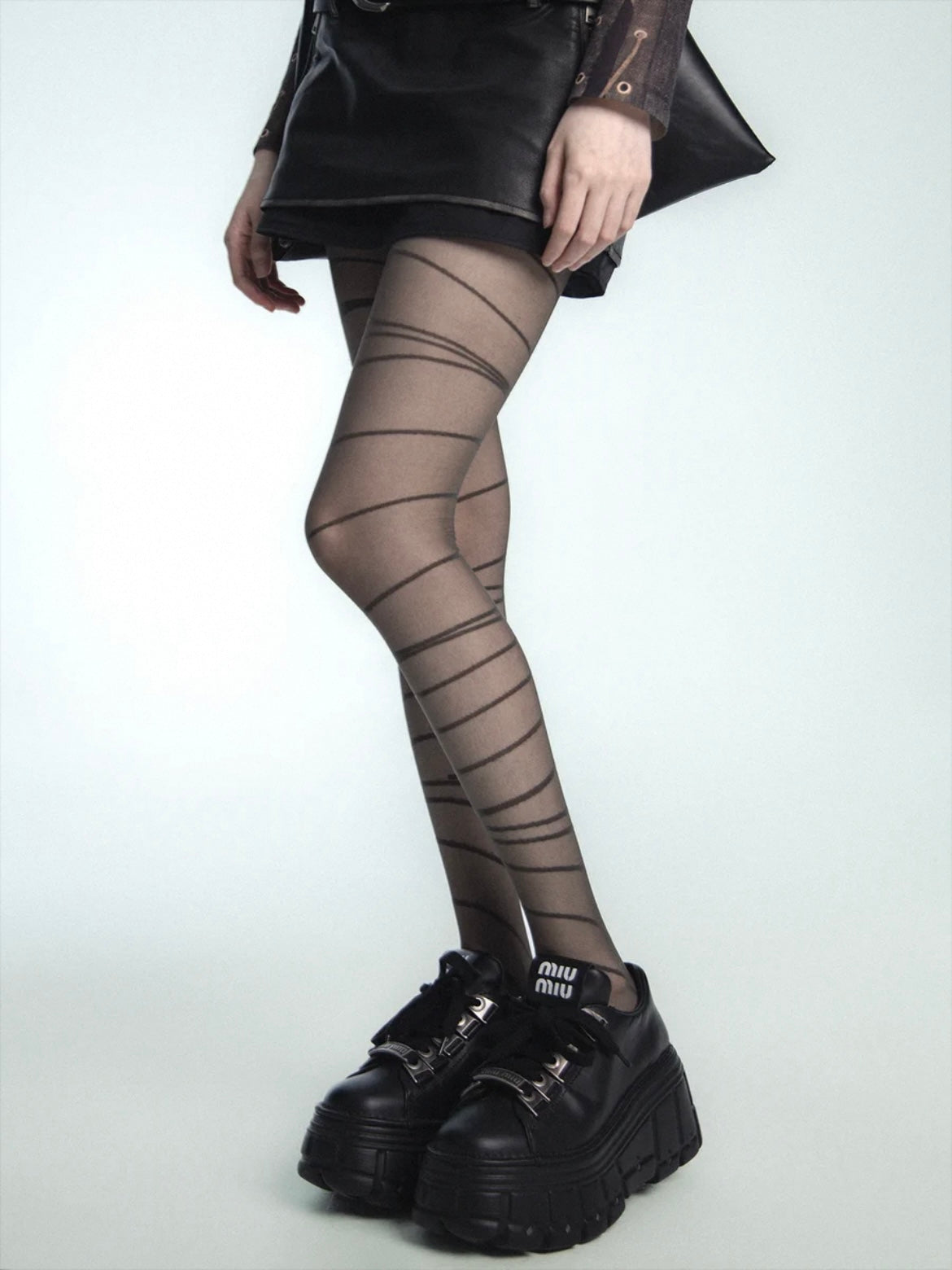 Gothic Geometric Lines Stocking