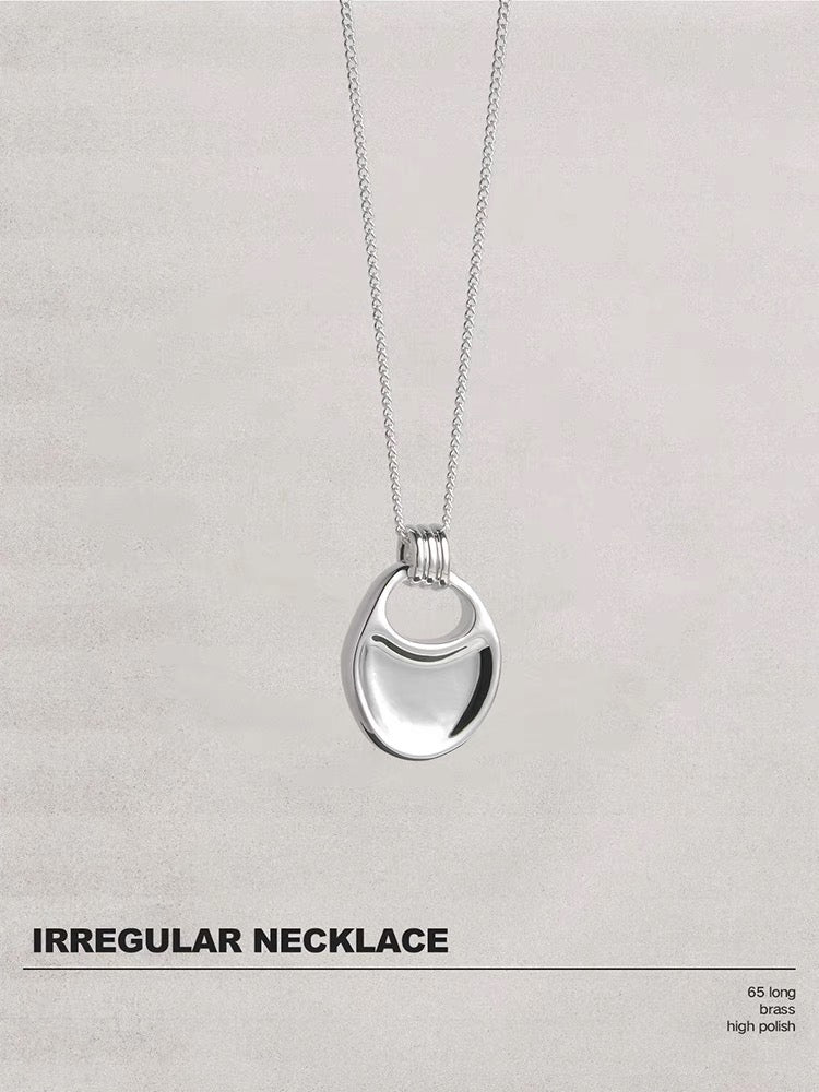 Irregular Metal Pendant Long Necklace