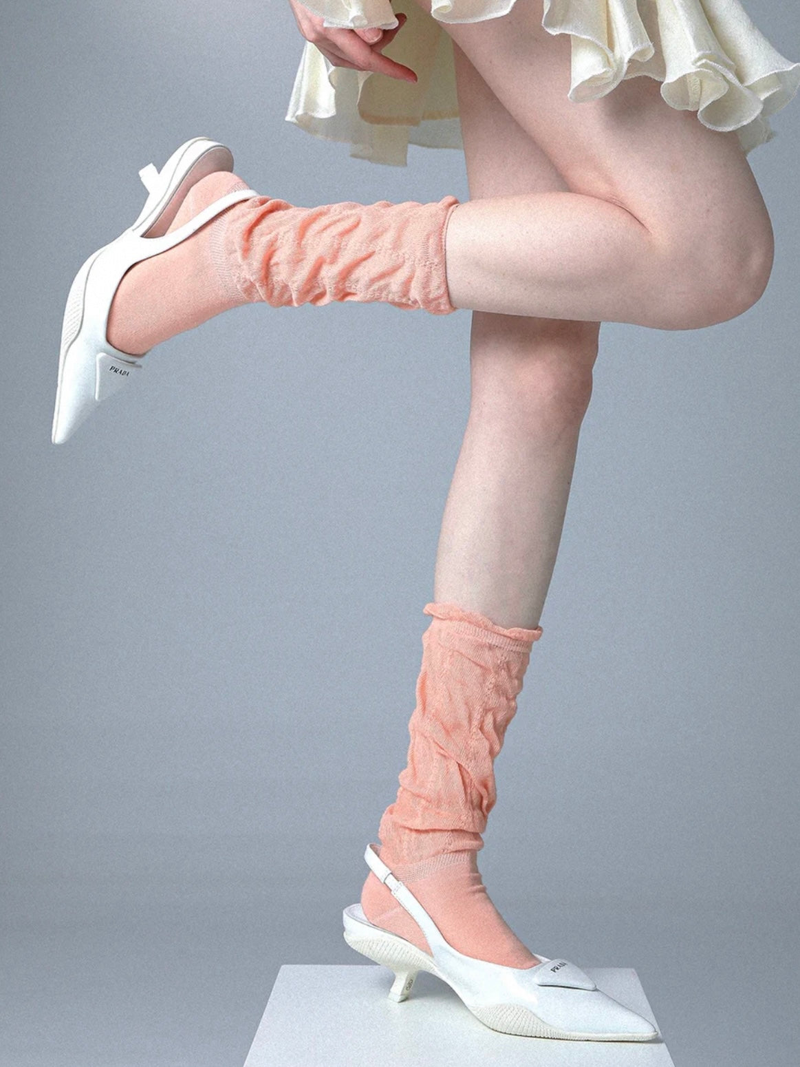 Macaron-colored Mesh Crew Sock