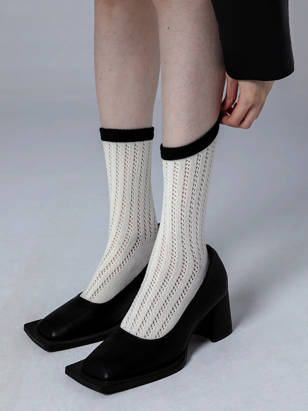 Minimalist-style Hollow-out Mesh Cotton Ankle Sock