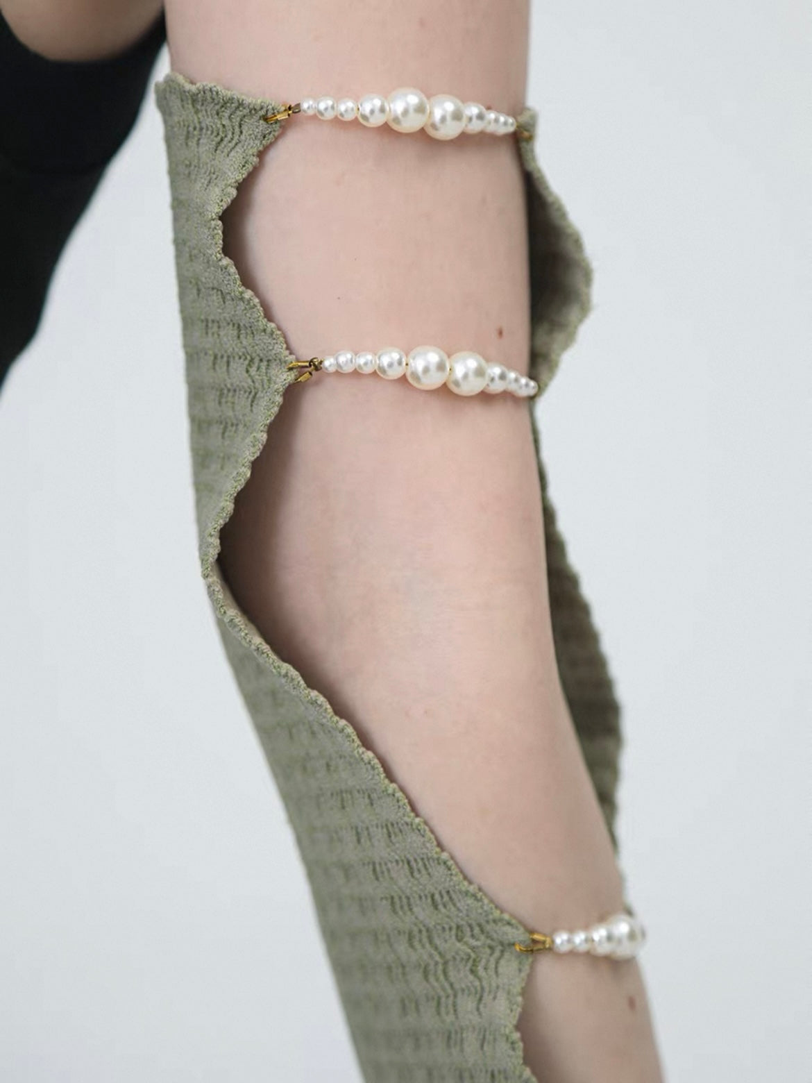 Niche Pearl-adorned Leg Warmer/ Sleeve Cover