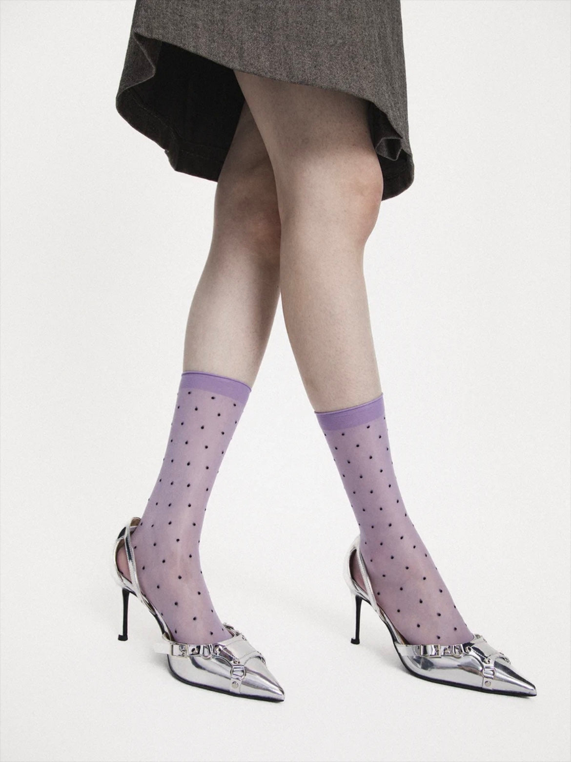 Polka-dot Slightly Sheer Sock