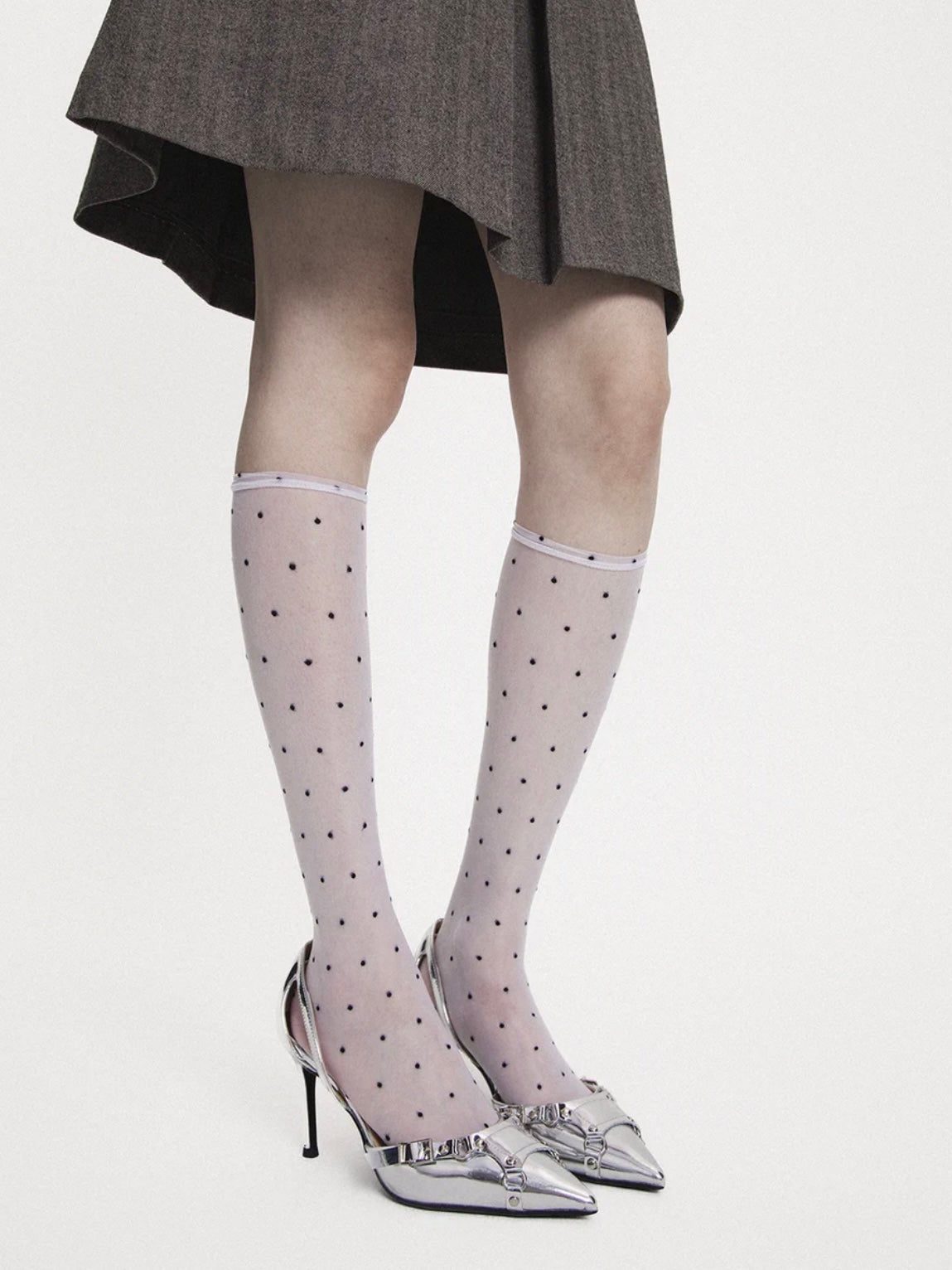 Polka-dot Slightly Sheer Sock