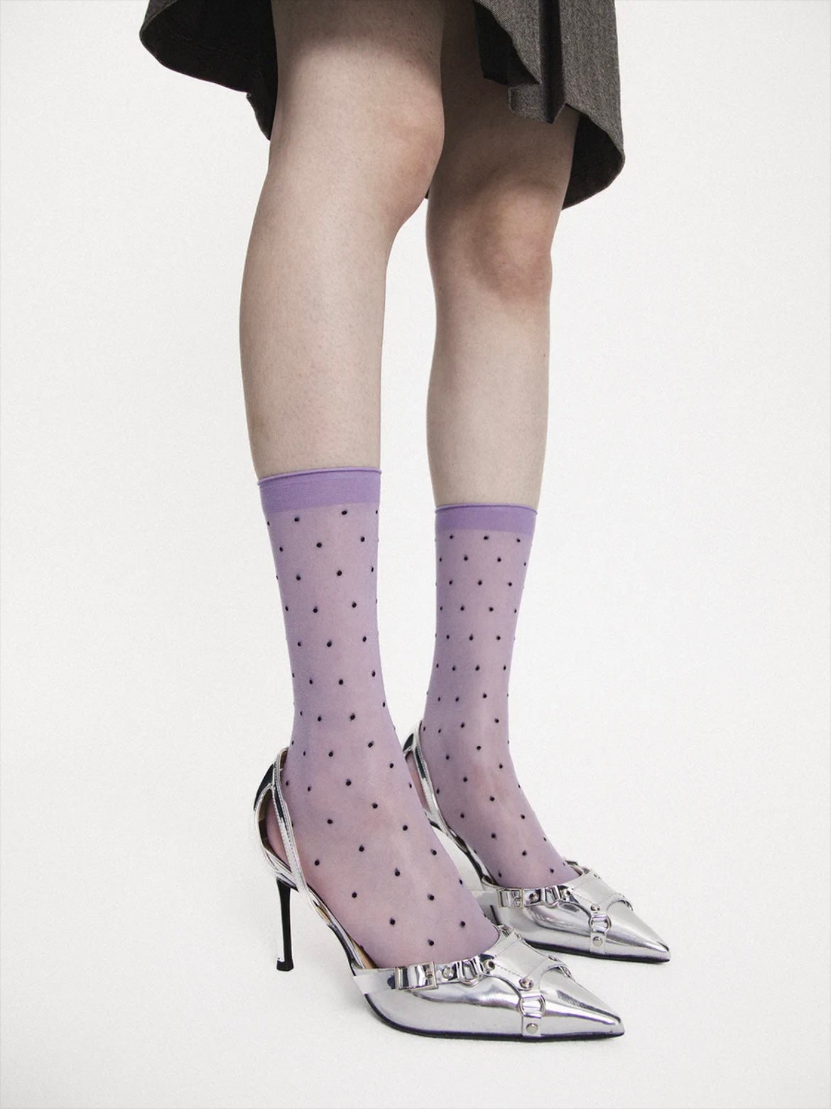 Polka-dot Slightly Sheer Sock