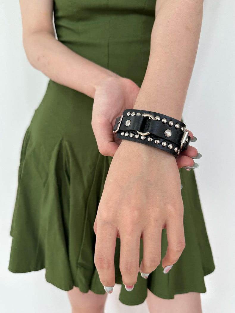 Rivet Leather Buckle Bracelet