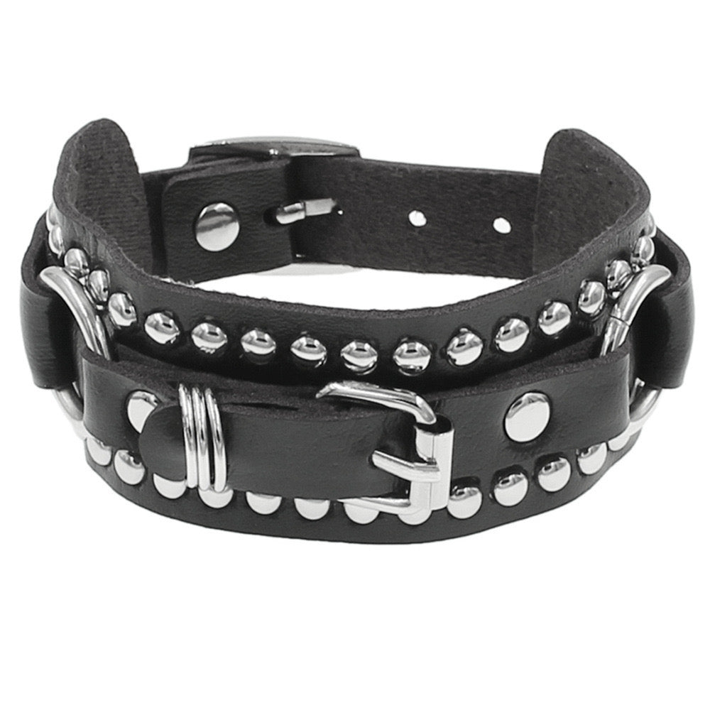 Rivet Leather Buckle Bracelet