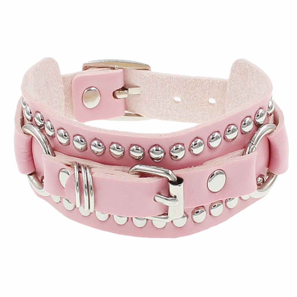 Rivet Leather Buckle Bracelet