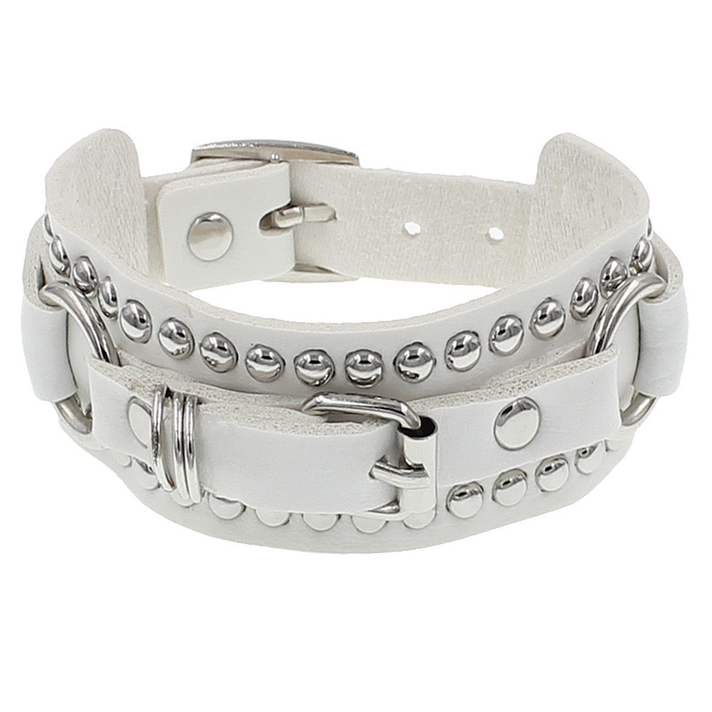 Rivet Leather Buckle Bracelet