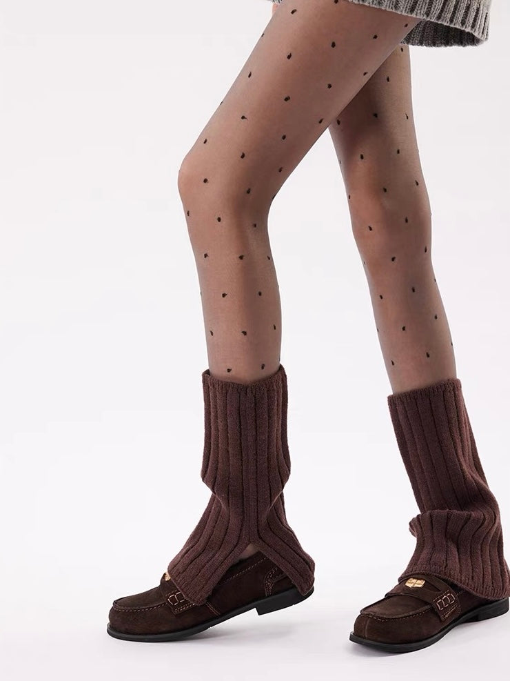 Side-slit Knitted Leg Warmer