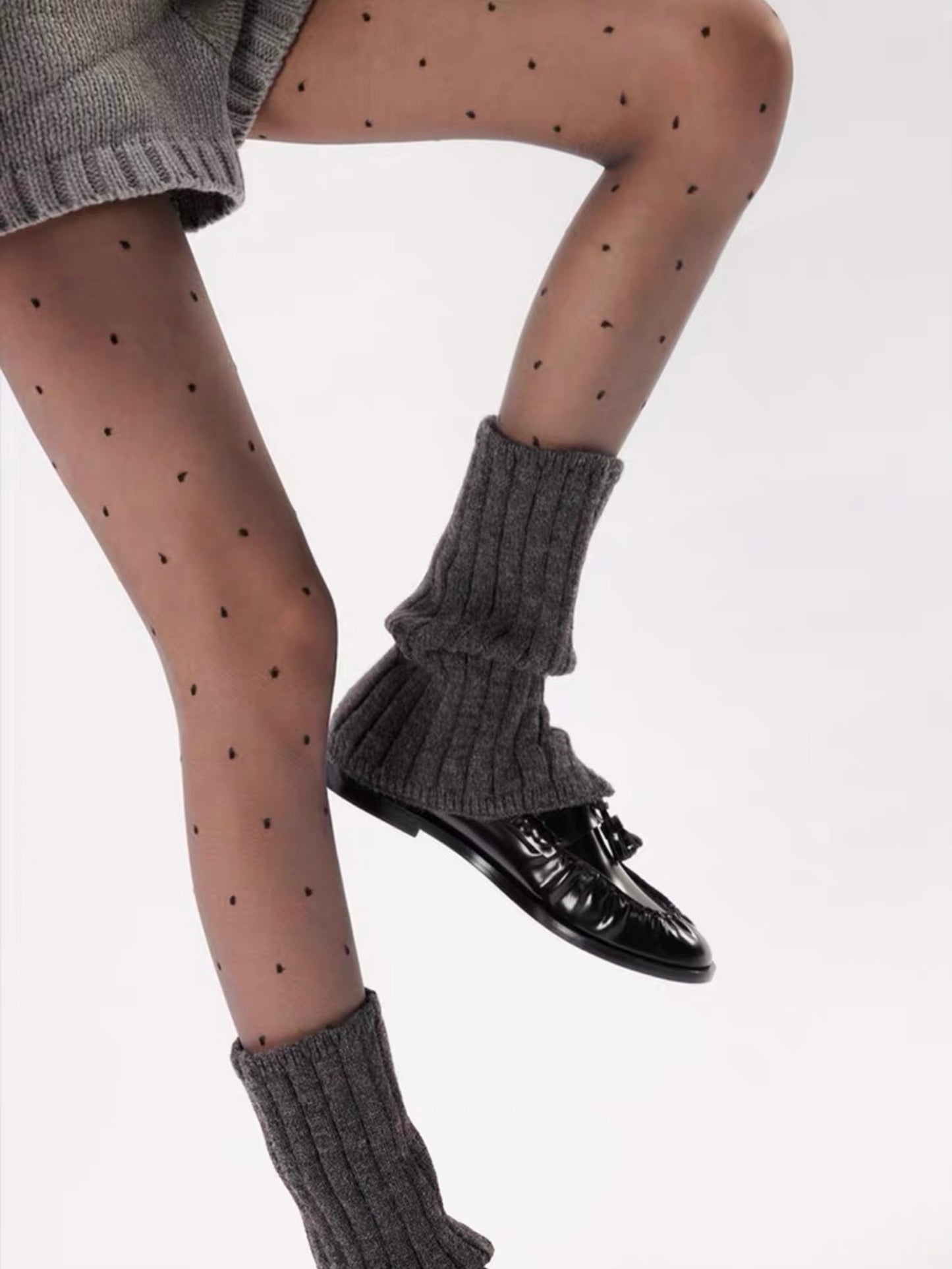 Side-slit Knitted Leg Warmer