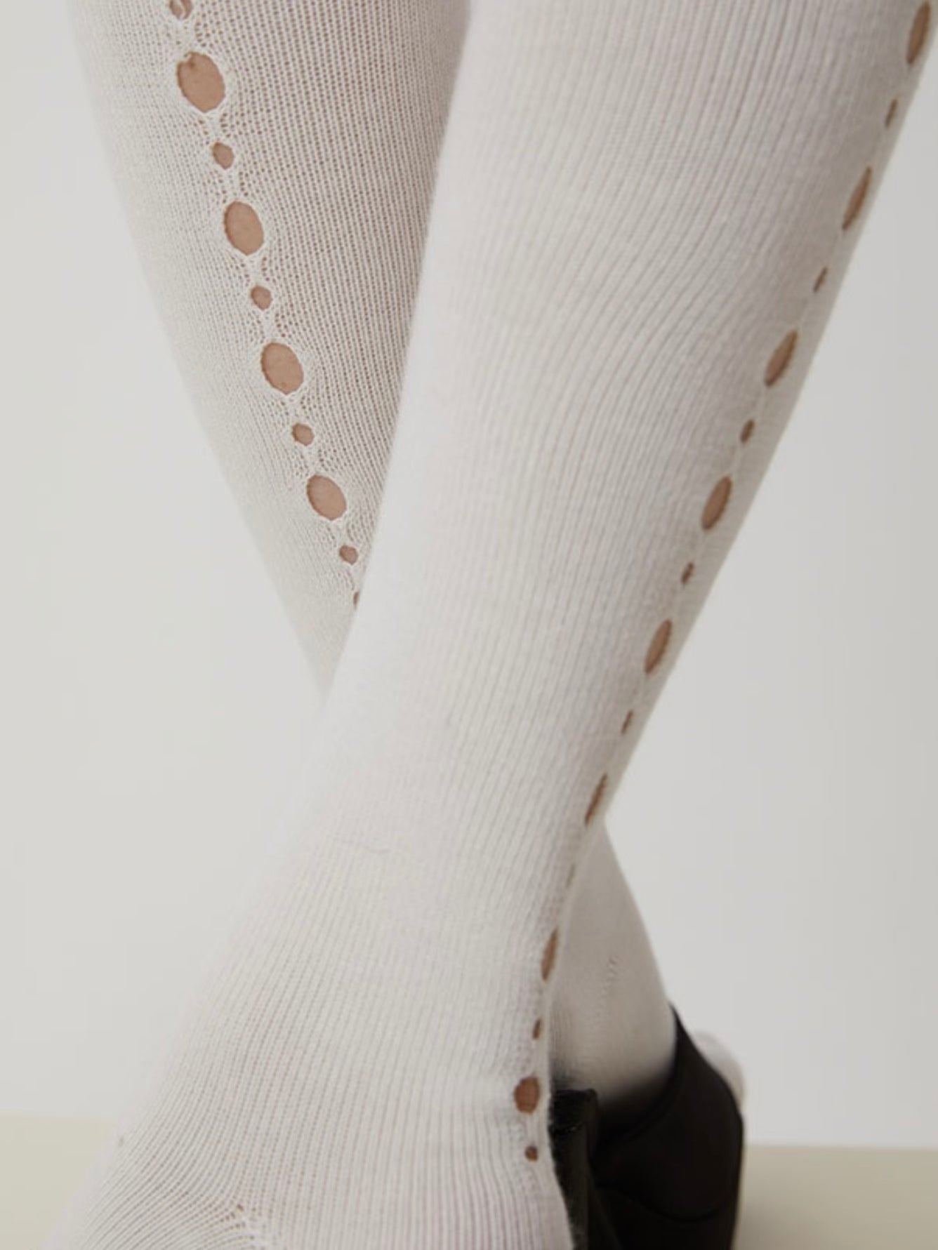 Vertical Striped Perforated Sock