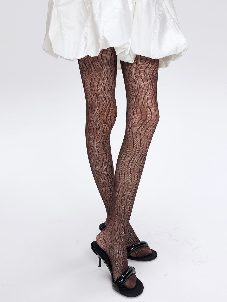 Water-wave Lace Patterns Stocking