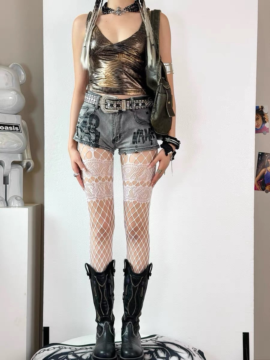 Y2K Lace Cut-out Stocking