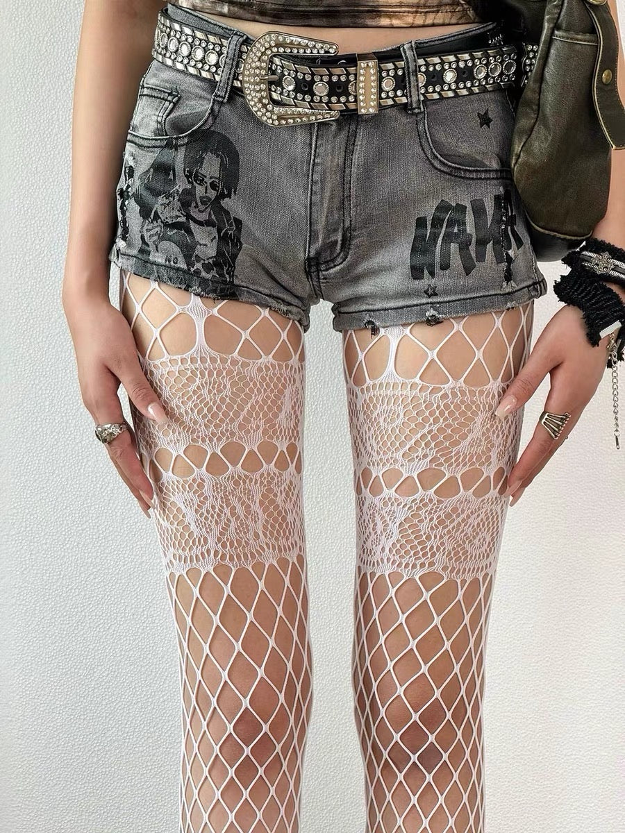 Y2K Lace Cut-out Stocking